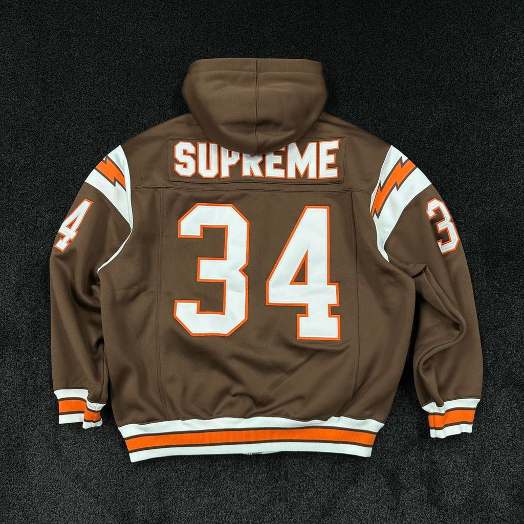 Supreme 34 Football Zip Up Hoodie Brown (DS)