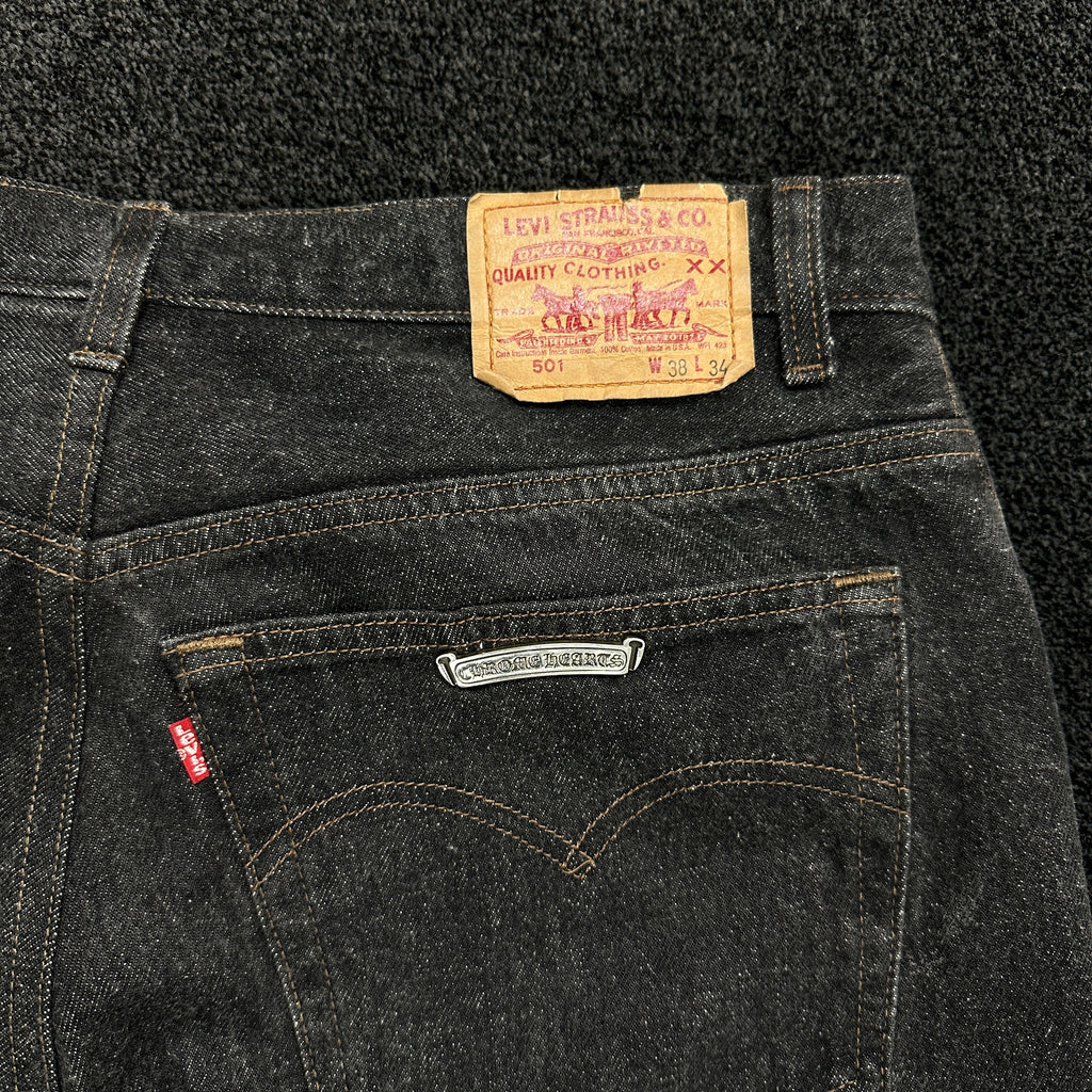 Chrome Hearts Cross Patch Grey Wash Vintage Denim Jeans Mayfair Exclusive W36 (9/10)