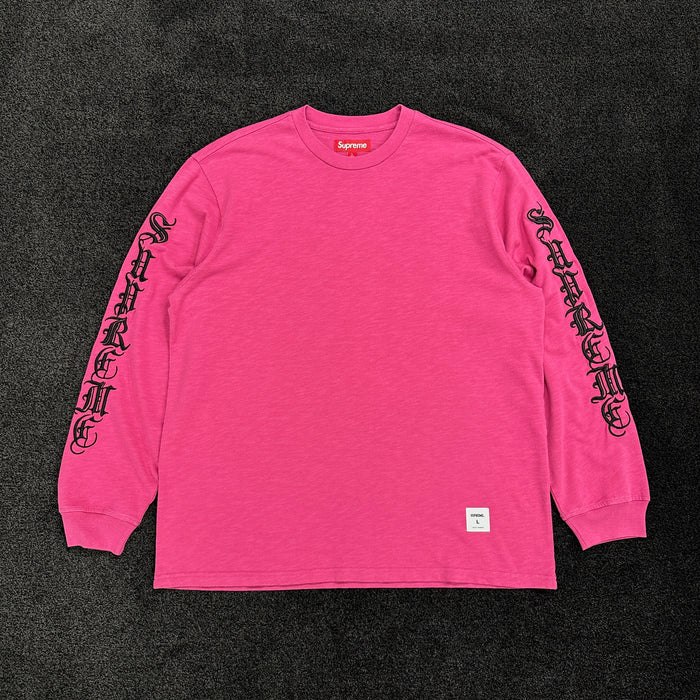 Supreme Embroidered Old English Logo Long Sleeve T-Shirt (DS)