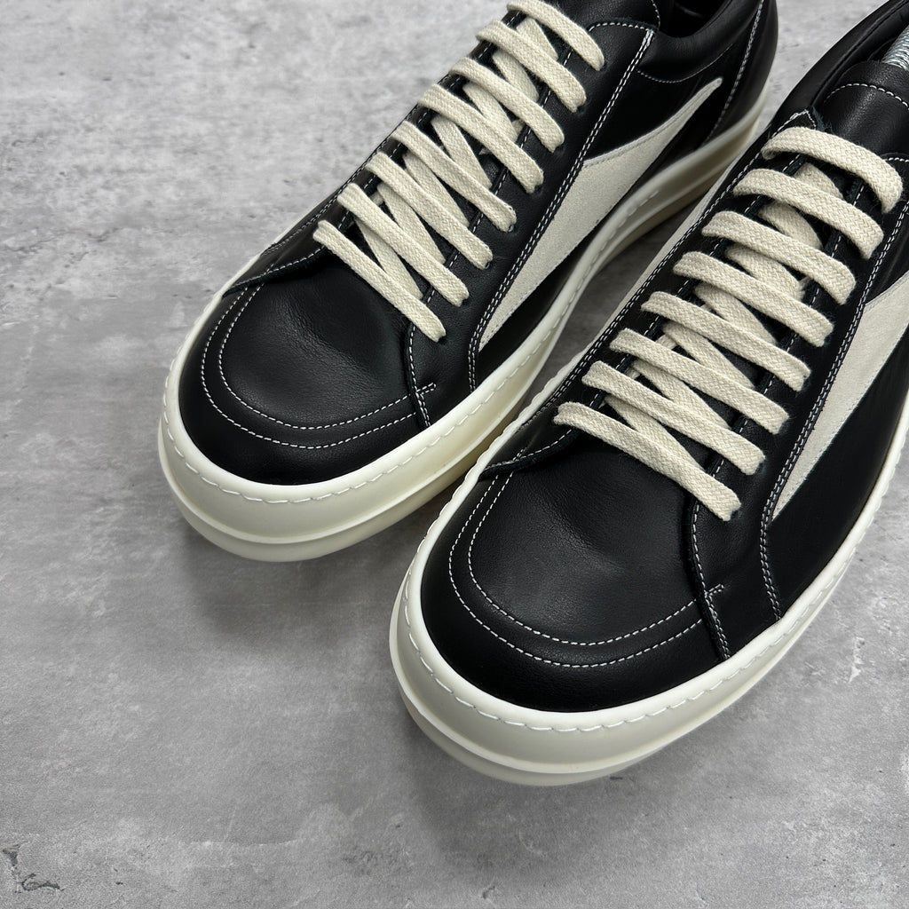 Rick Owens Strobe Black Leather Vintage Low Trainers (DS)