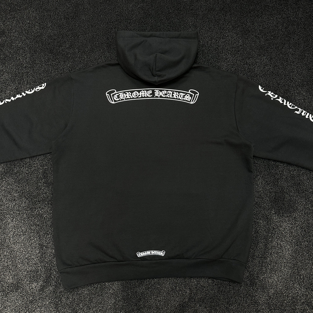 Chrome Hearts Scroll Logo Hoodie Black (DS)