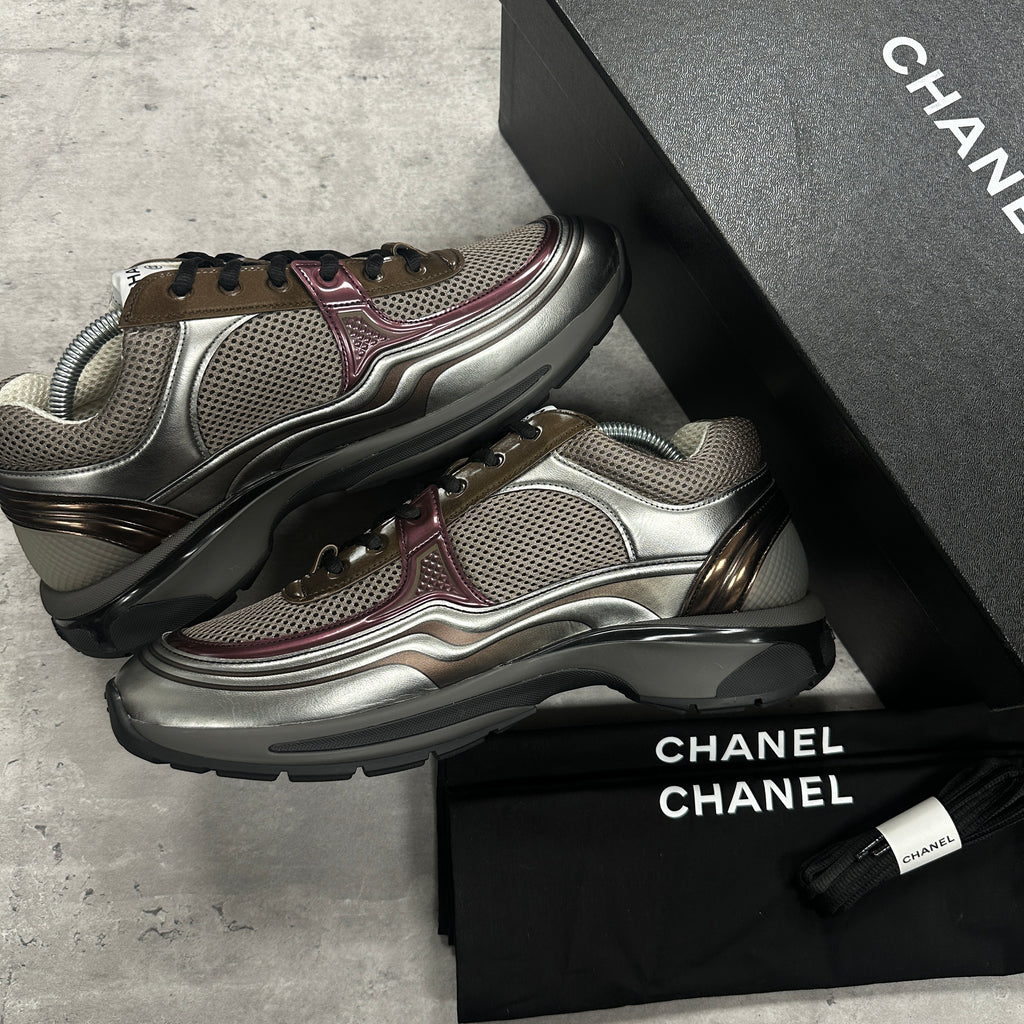 Chanel CC Metallic Trainers Brown (DS)