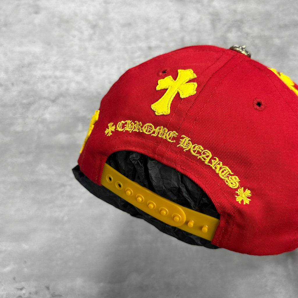 Chrome Hearts CH Leather Patch Baseball Cap Red (DS)