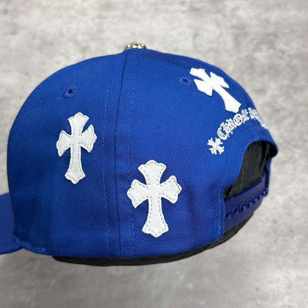 Chrome Hearts CH Leather Patch Baseball Cap Blue (DS)