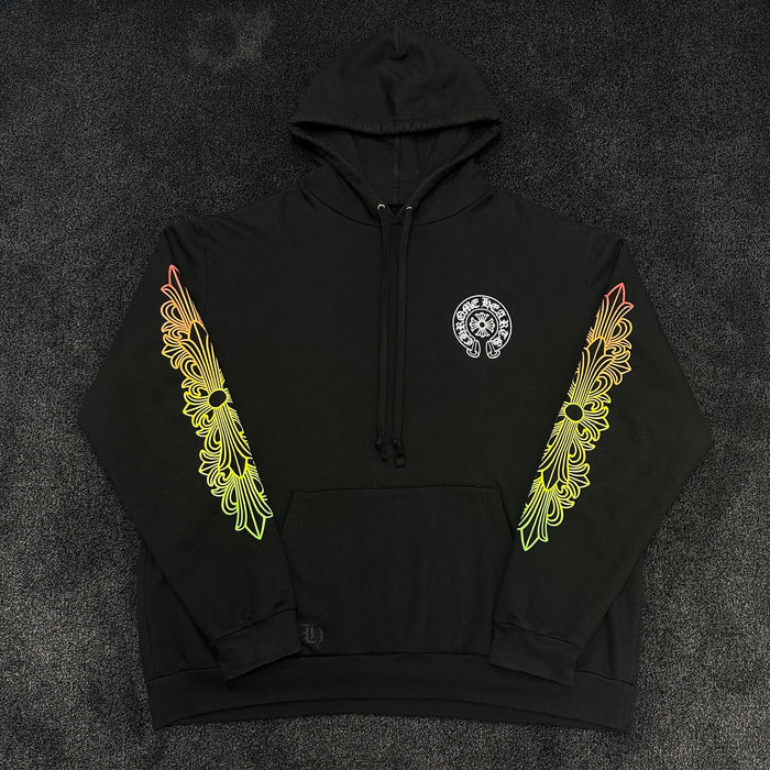 Chrome Hearts Floral Gradient Logo Hoodie Black (DS)