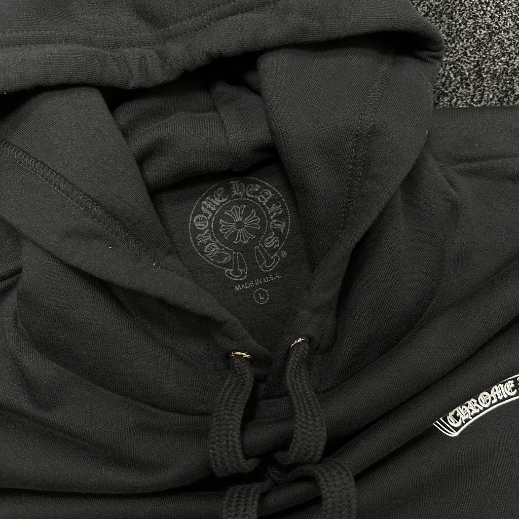 Chrome Hearts Scroll Logo Hoodie Black (DS)