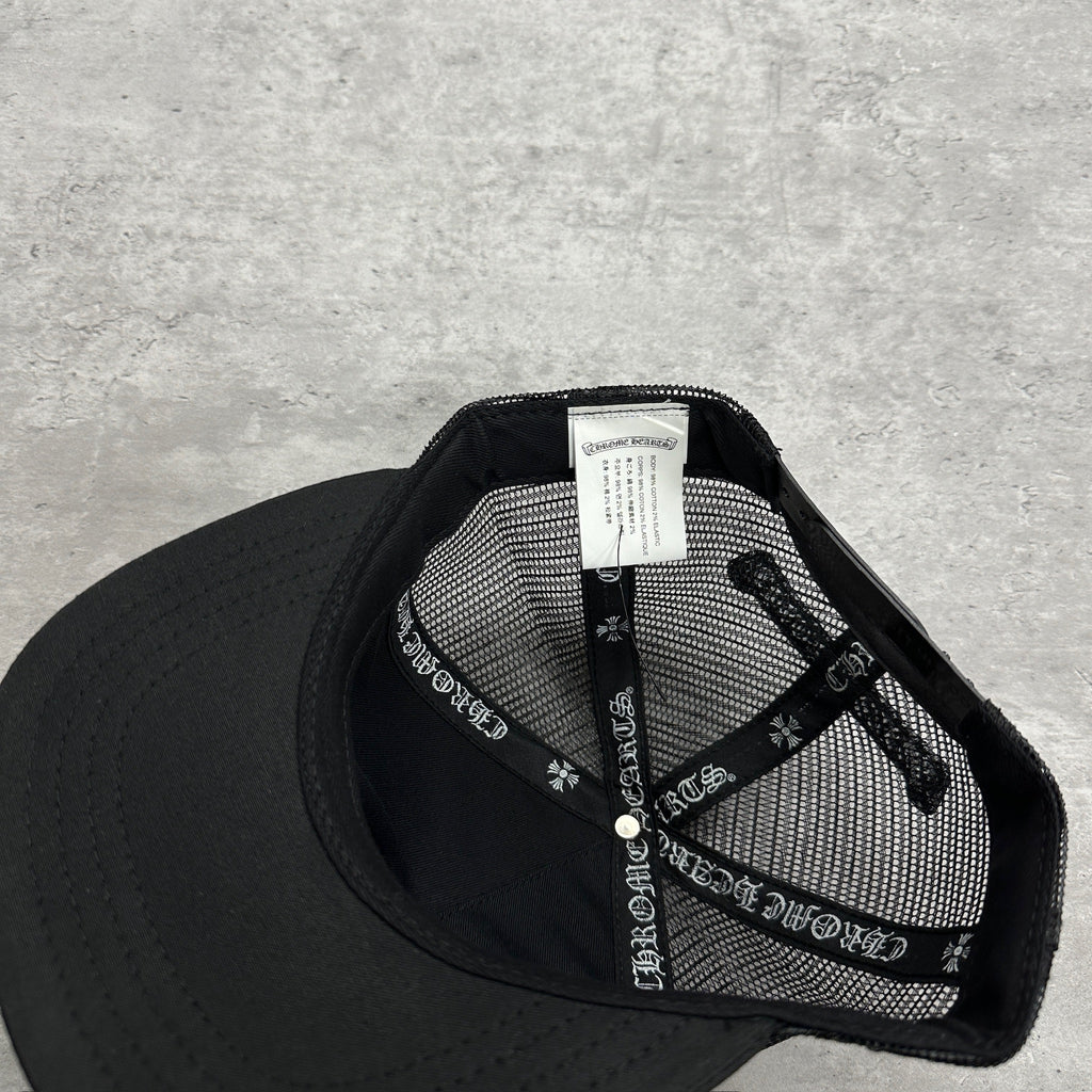 Chrome Hearts Fleur Scroll Logo Trucker Black (DS)