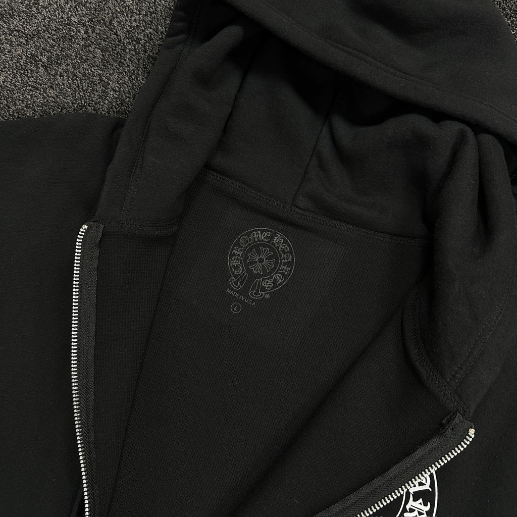 Chrome Hearts Horseshoe Logo Thermal Zip Up Hoodie Black (DS)