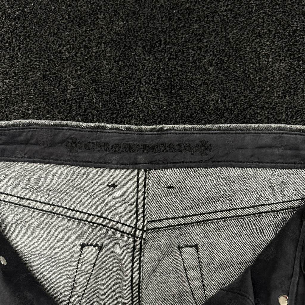 Chrome Hearts Cross Patch Grey Wash Vintage Denim Jeans W30 (DS)