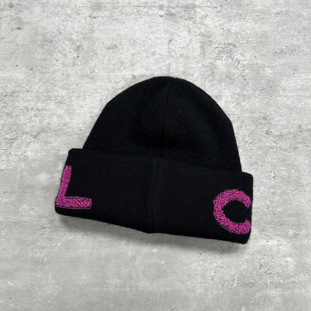 Chanel Laine & Cashmere Big Logo Beanie Hat Black (DS)