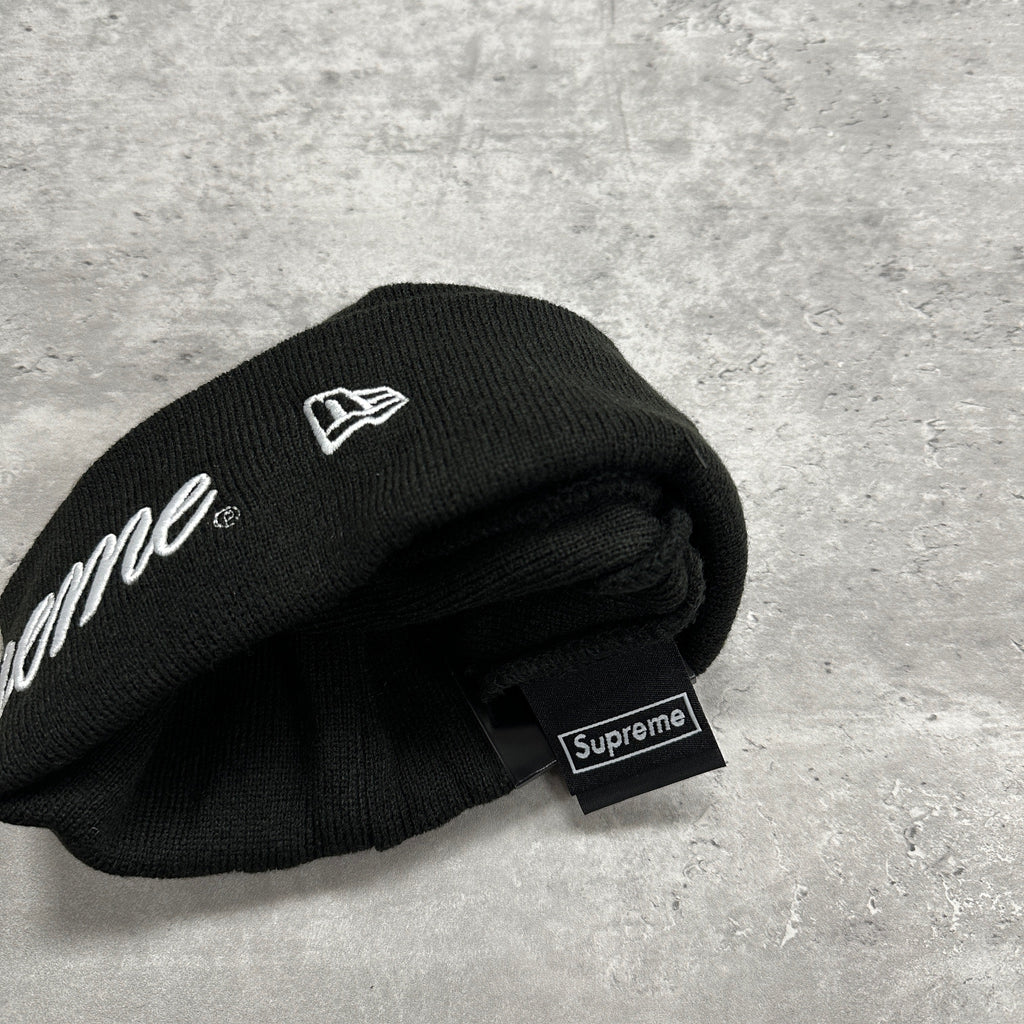 Supreme New Era Script Logo Beanie Black (DS)