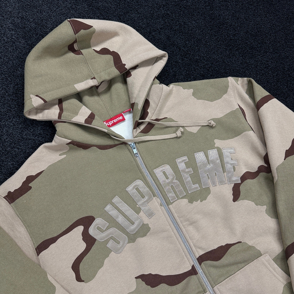 Supreme Thermal Lined Logo Zip Up Hoodie Desert Camo (DS)