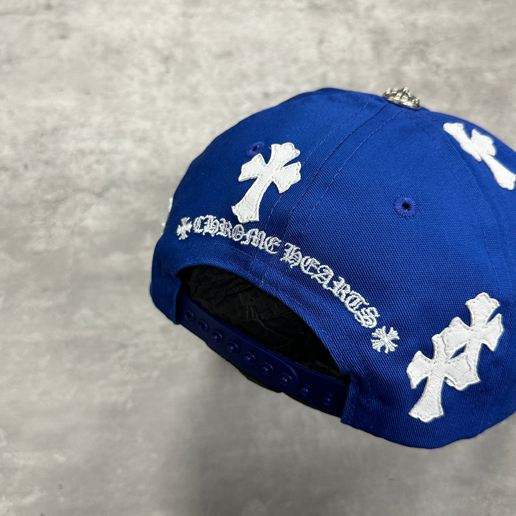 Chrome Hearts CH Leather Patch Baseball Cap Blue (DS)