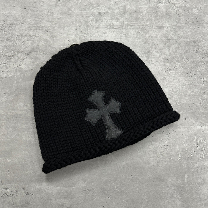 Chrome Hearts Wool Leather Cross Patch Beanie (DS)