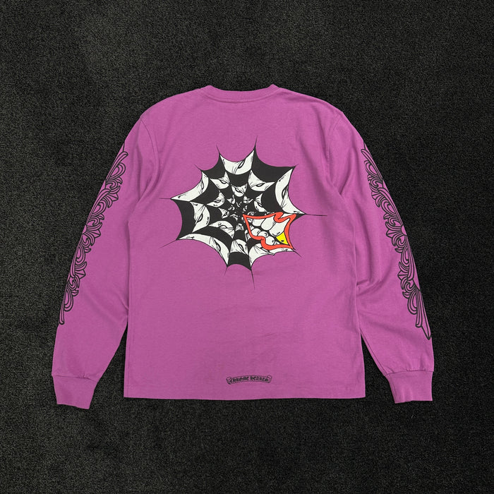 Chrome Hearts Matty Boy Spiderweb Logo Long Sleeve T-Shirt (9/10)