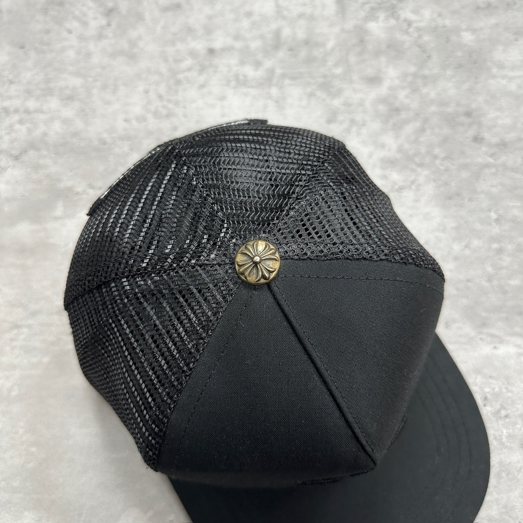 Chrome Hearts Fleur Scroll Logo Trucker Black (DS)