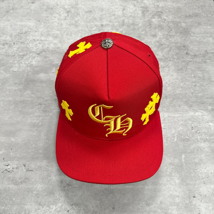 Chrome Hearts CH Leather Patch Baseball Cap Red (DS)