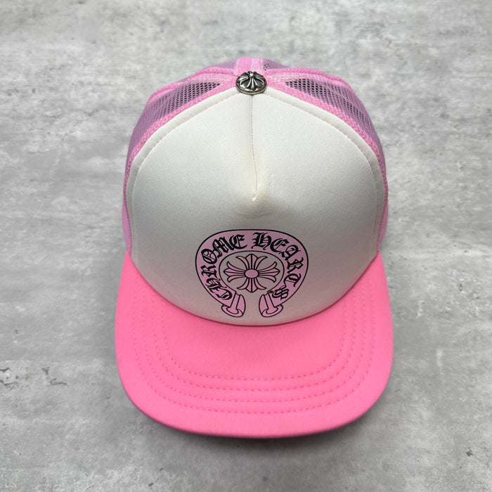 Chrome Hearts Matty Boy Horseshoe Logo Trucker Baby Pink (DS)