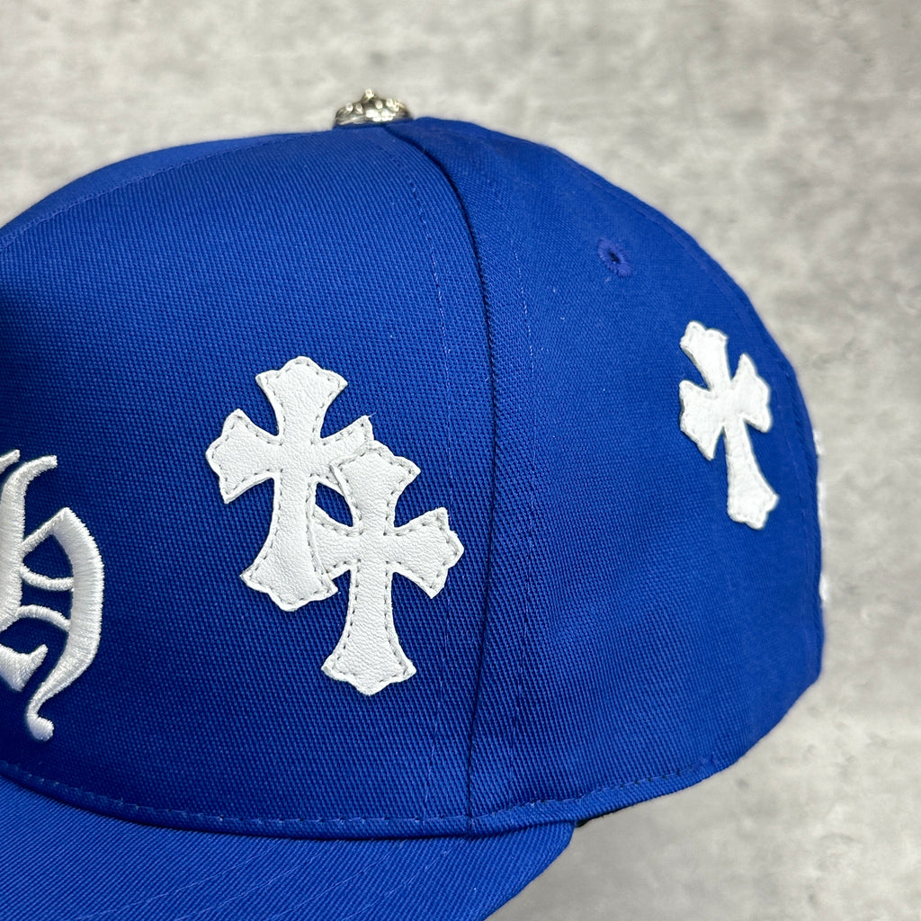 Chrome Hearts CH Leather Patch Baseball Cap Blue (DS)