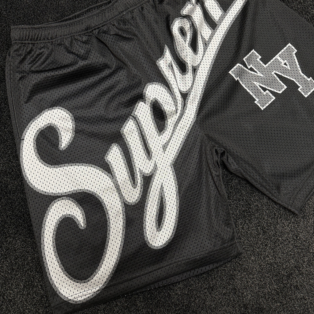 Supreme Big Script Mesh Jersey Shorts Black (DS)