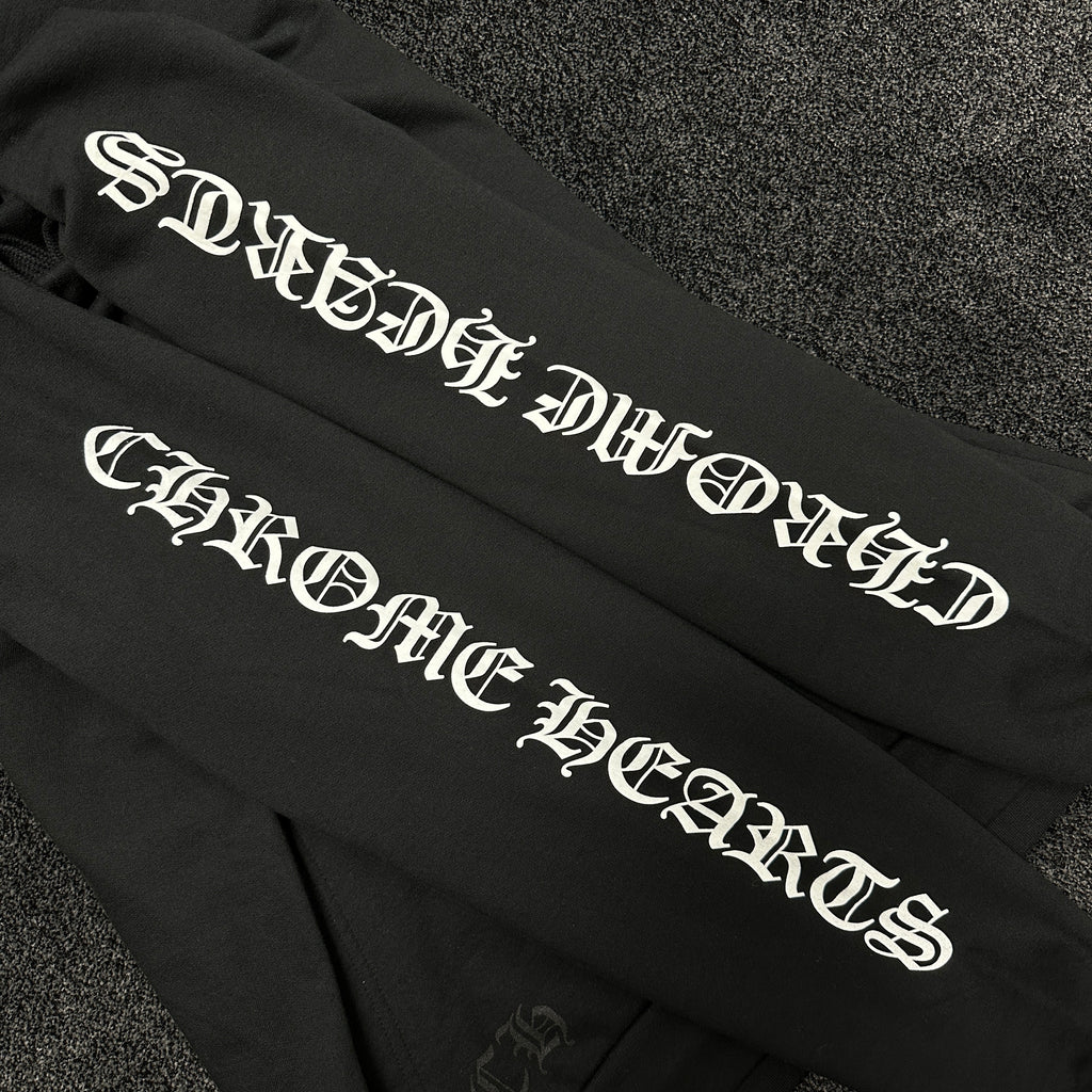 Chrome Hearts Scroll Logo Hoodie Black (DS)