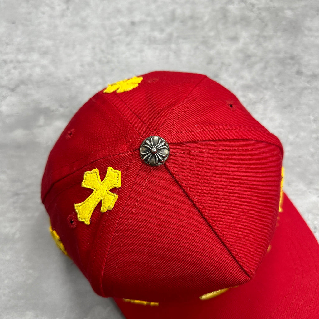 Chrome Hearts CH Leather Patch Baseball Cap Red (DS)