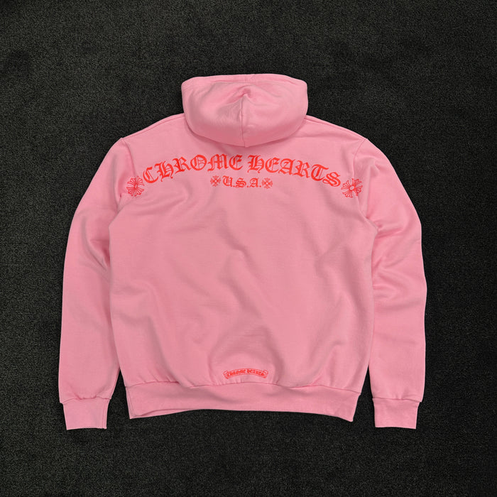 Chrome Hearts T Logo Hoodie Pink (DS)