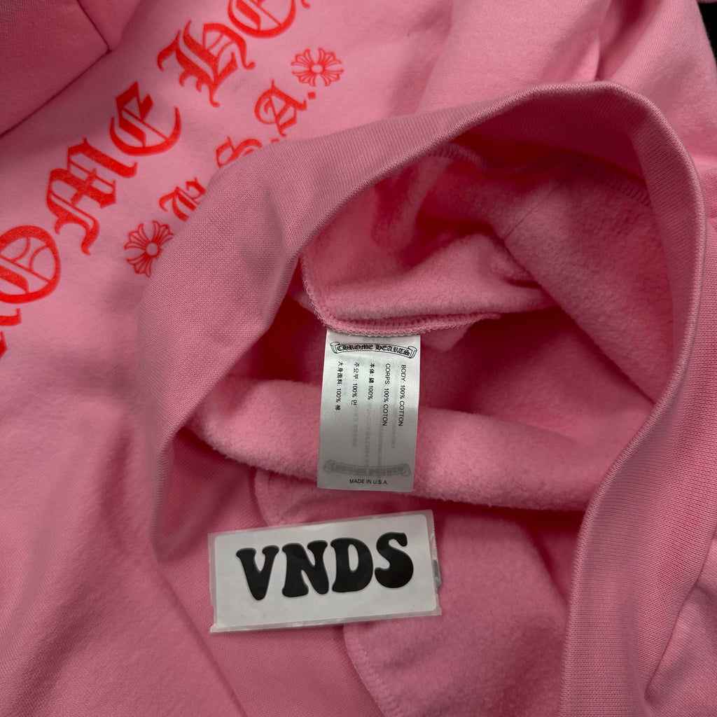 Chrome Hearts T Logo Hoodie Pink (DS)