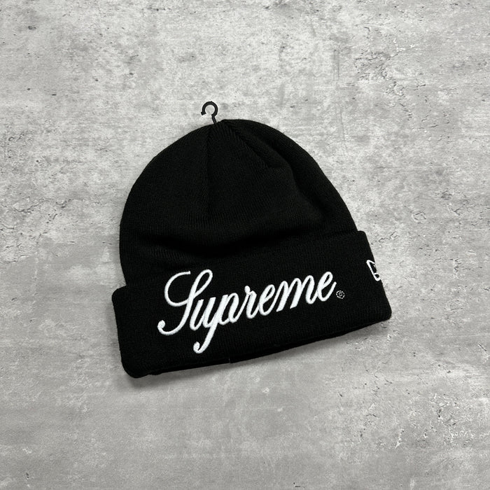 Supreme New Era Script Logo Beanie Black (DS)