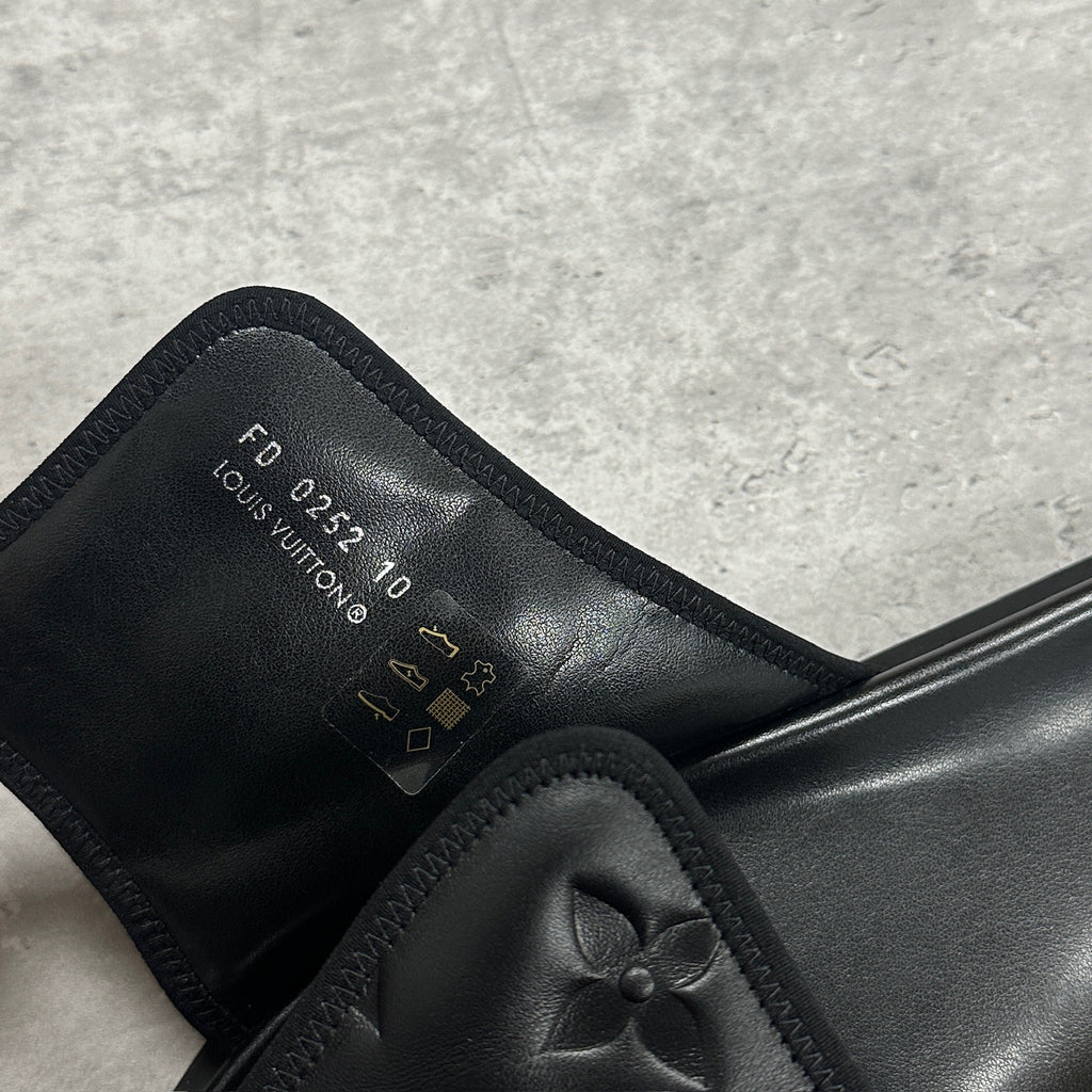 Louis Vuitton Black Leather Monogram Miami Mules (DS)