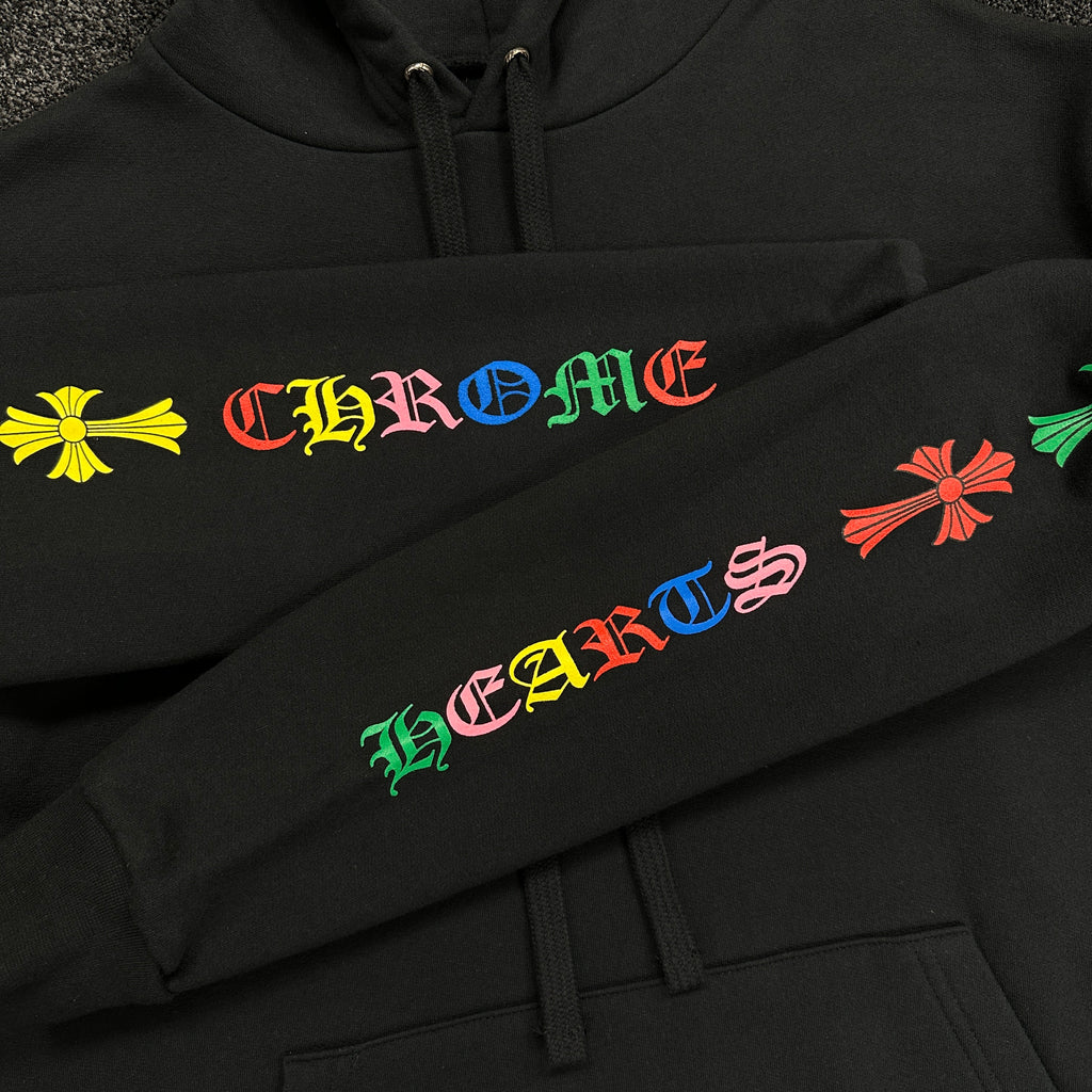 Chrome Hearts Multicolour Cemetery Logo Hoodie Black (DS)