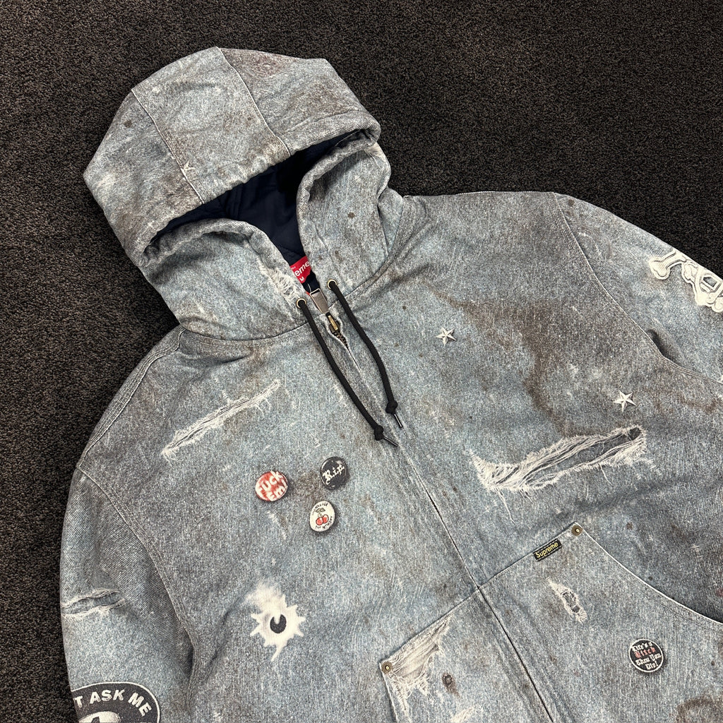 Supreme HJR Trompe L’oeil Hooded Denim Work Jacket (DS)