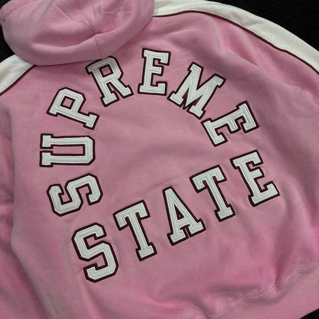 Supreme State Zip Up Hoodie Pink (DS)