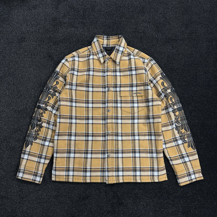 Chrome Hearts Flannel Overshirt Beige Cream (DS)