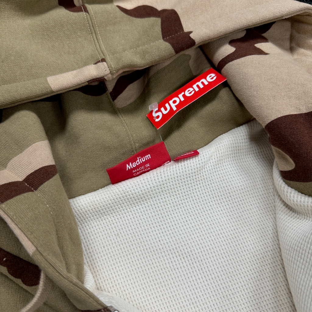 Supreme Thermal Lined Logo Zip Up Hoodie Desert Camo (DS)