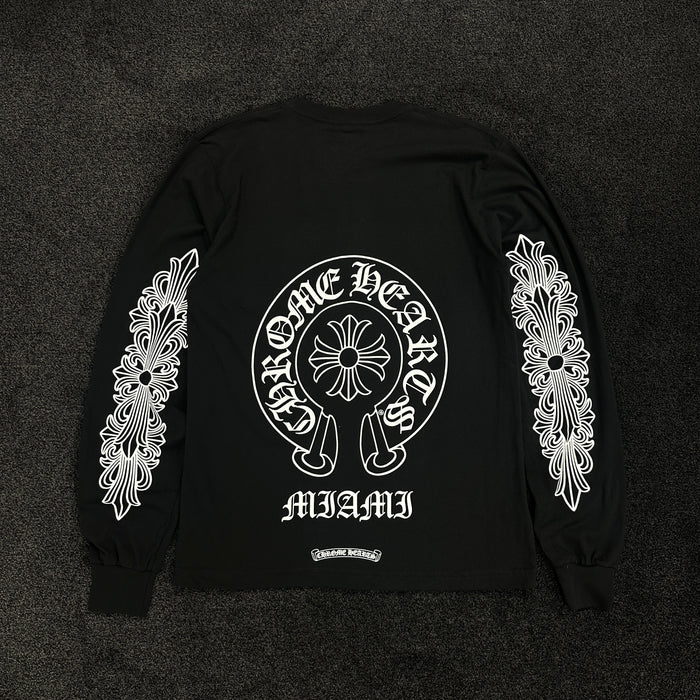 Chrome Hearts Miami Exclusive Horseshoe Logo Long Sleeve T-Shirt (DS)