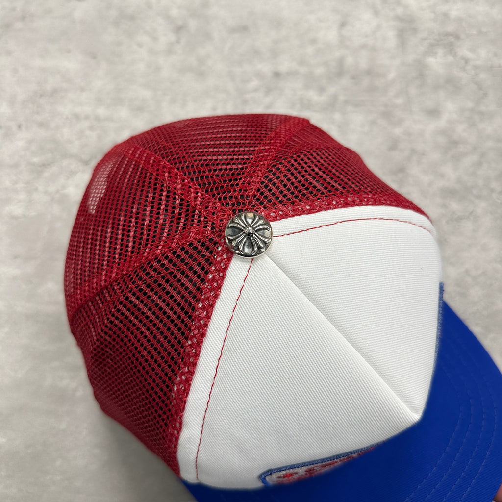 Chrome Hearts 4th July Exclusive CH Hollywood Logo Trucker Red White Blue (DS)