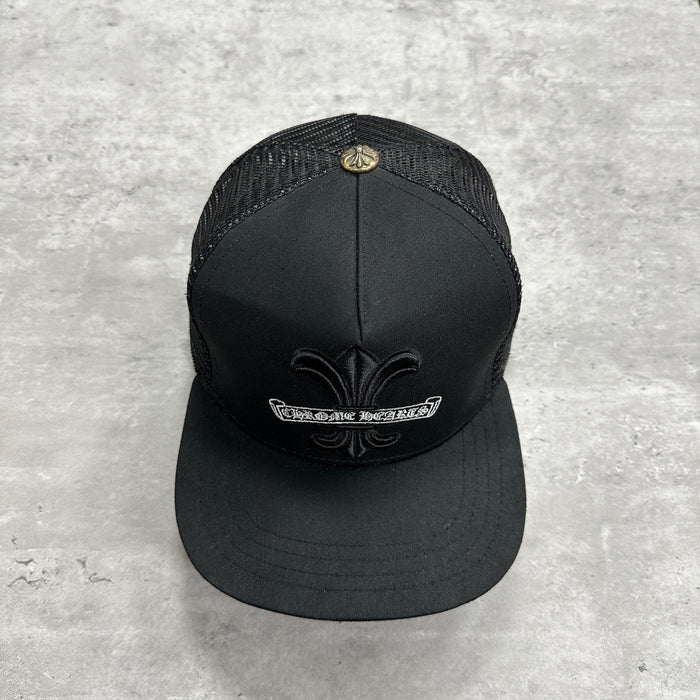 Chrome Hearts Fleur Scroll Logo Trucker Black (DS)