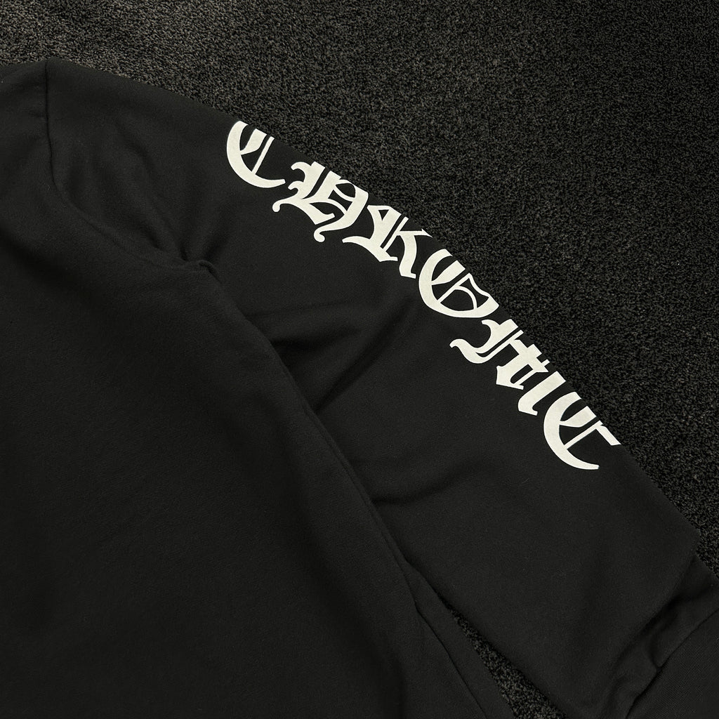 Chrome Hearts Vertical Logo Zip Up Hoodie Black (DS)