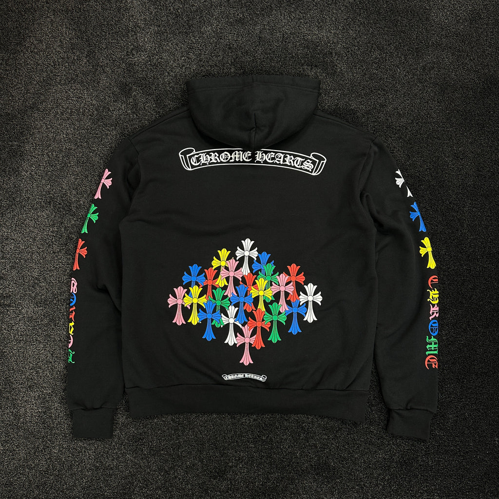 Chrome Hearts Multicolour Cemetery Logo Hoodie Black (DS)