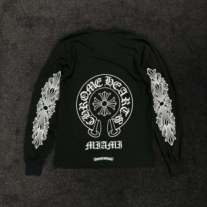 Chrome Hearts Miami Exclusive Horseshoe Logo Long Sleeve T-Shirt (DS)