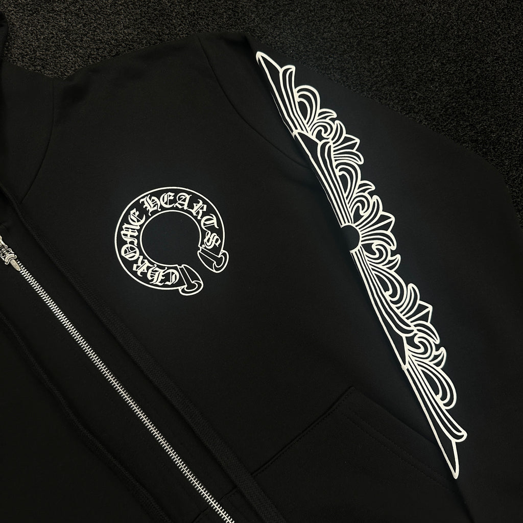 Chrome Hearts Fuck You Horseshoe Logo Zip Up Hoodie Black (DS)