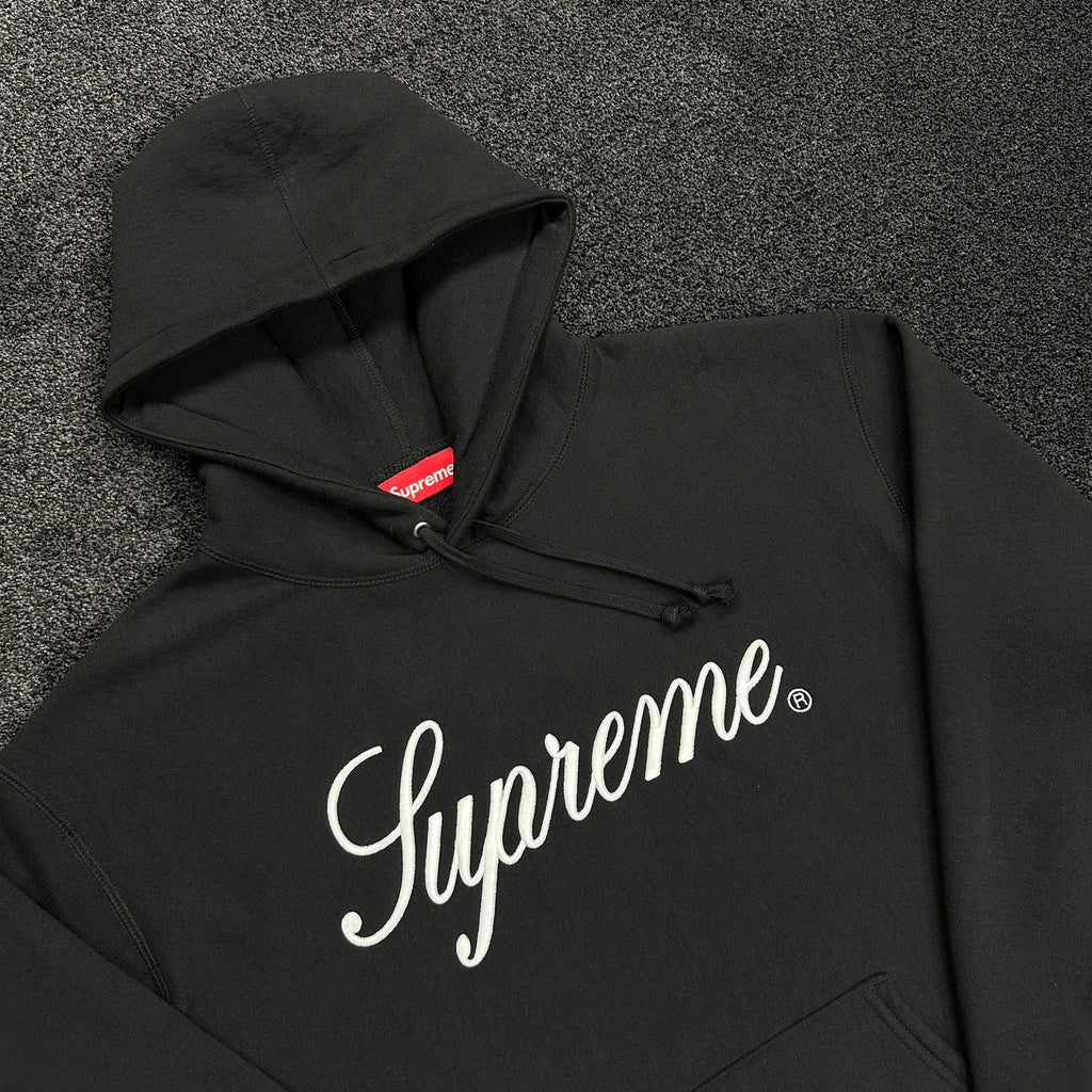 Supreme Script Logo Hoodie Black (DS)