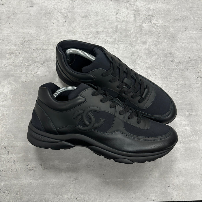 Chanel CC Runners Trainers Black Leather (DS)