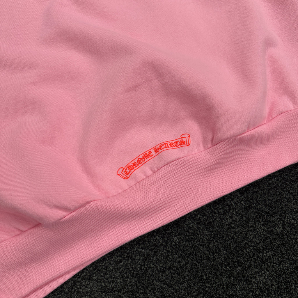 Chrome Hearts T Logo Hoodie Pink (DS)