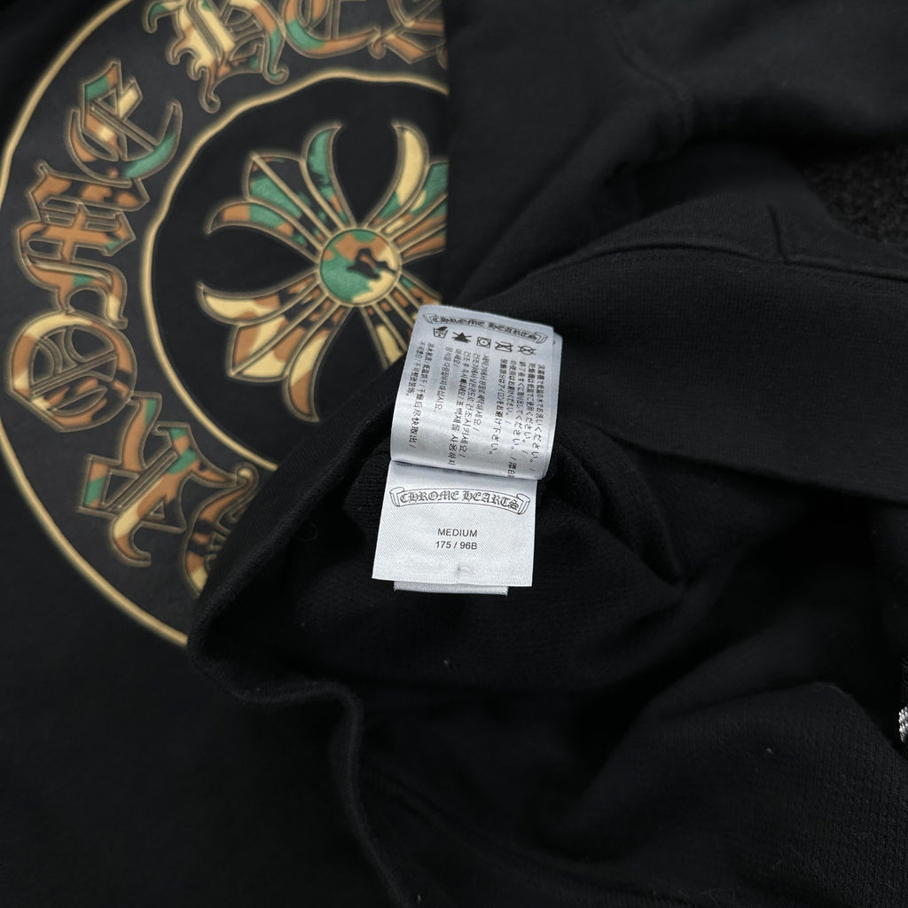 Chrome Hearts Camo Horseshoe Logo Hoodie Black (9/10)