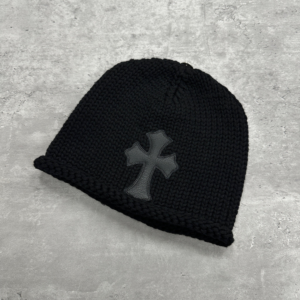 Chrome Hearts Wool Leather Cross Patch Beanie (DS)