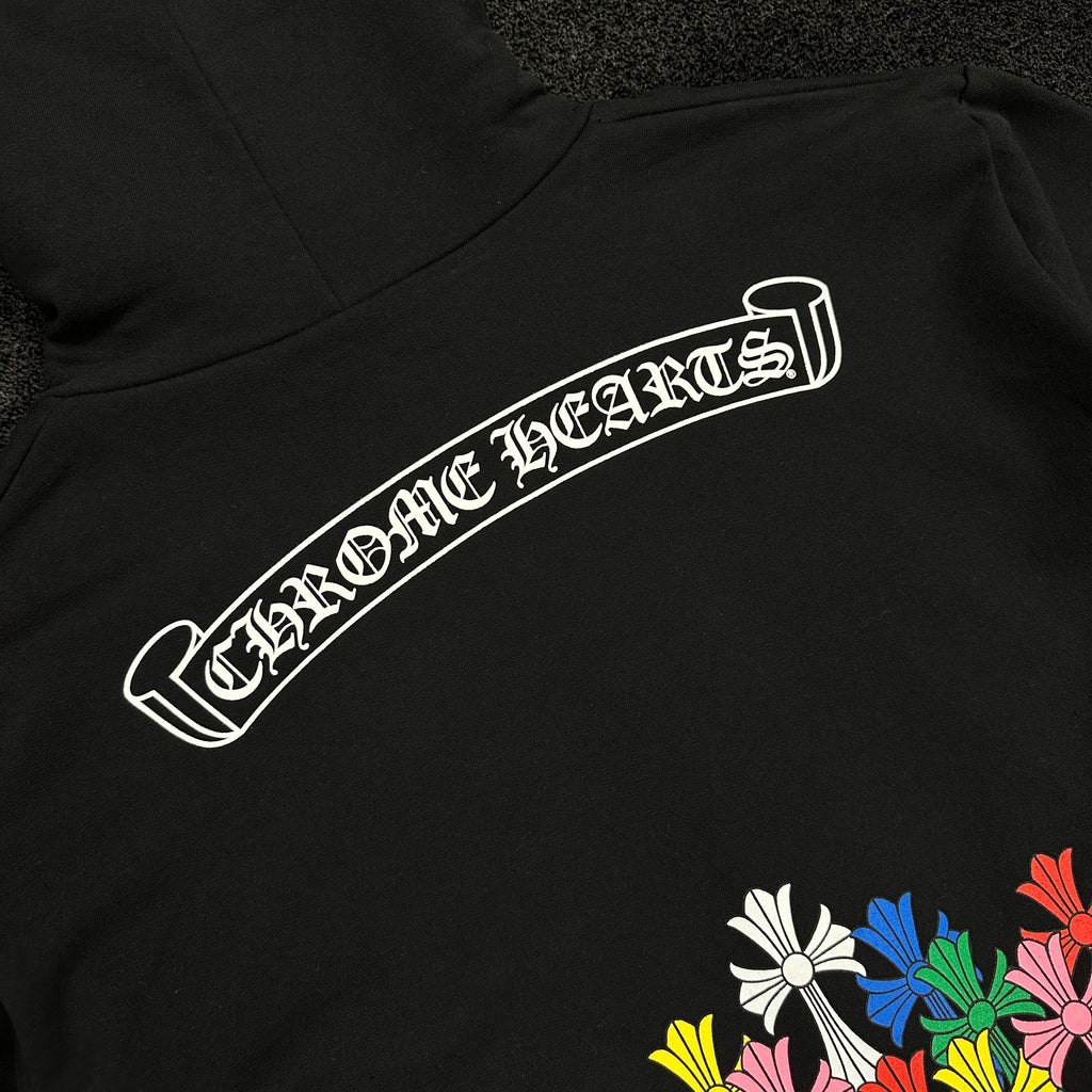 Chrome Hearts Multicolour Cemetery Logo Hoodie Black (DS)