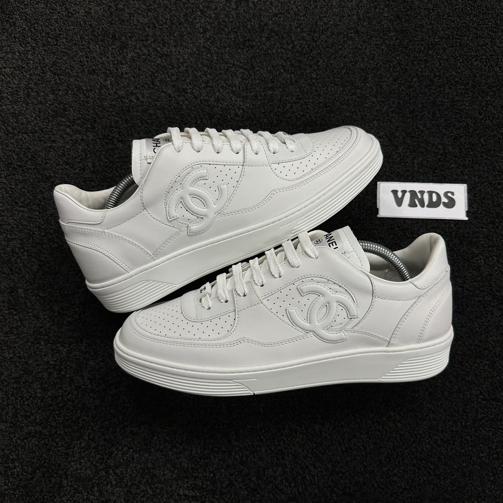 Chanel CC Tennis Trainers White Leather (DS)