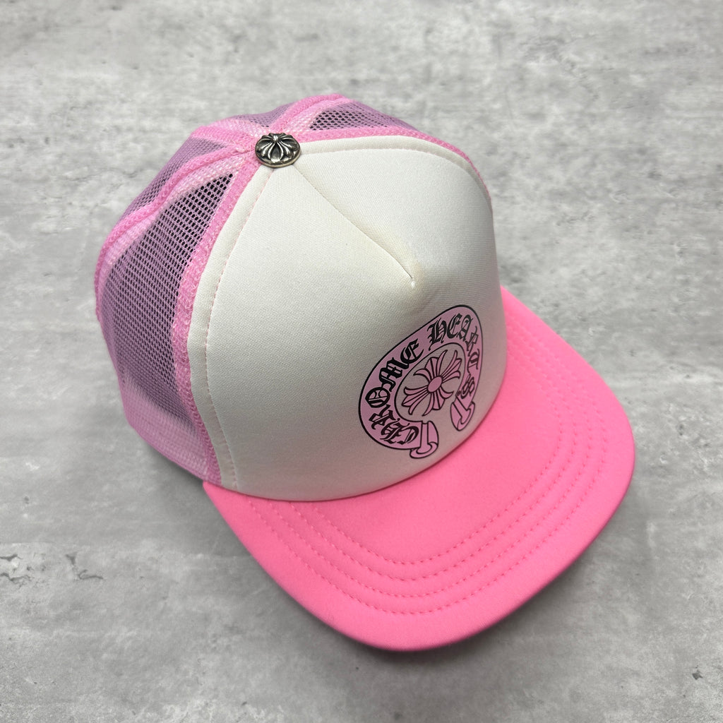 Chrome Hearts Matty Boy Horseshoe Logo Trucker Baby Pink (DS)